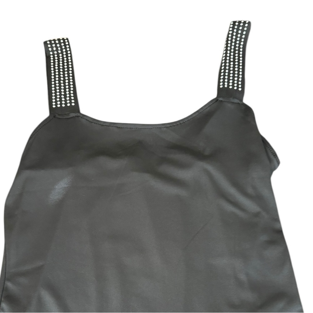 Chic Me Rhinestone Studded Black Knit Camisole